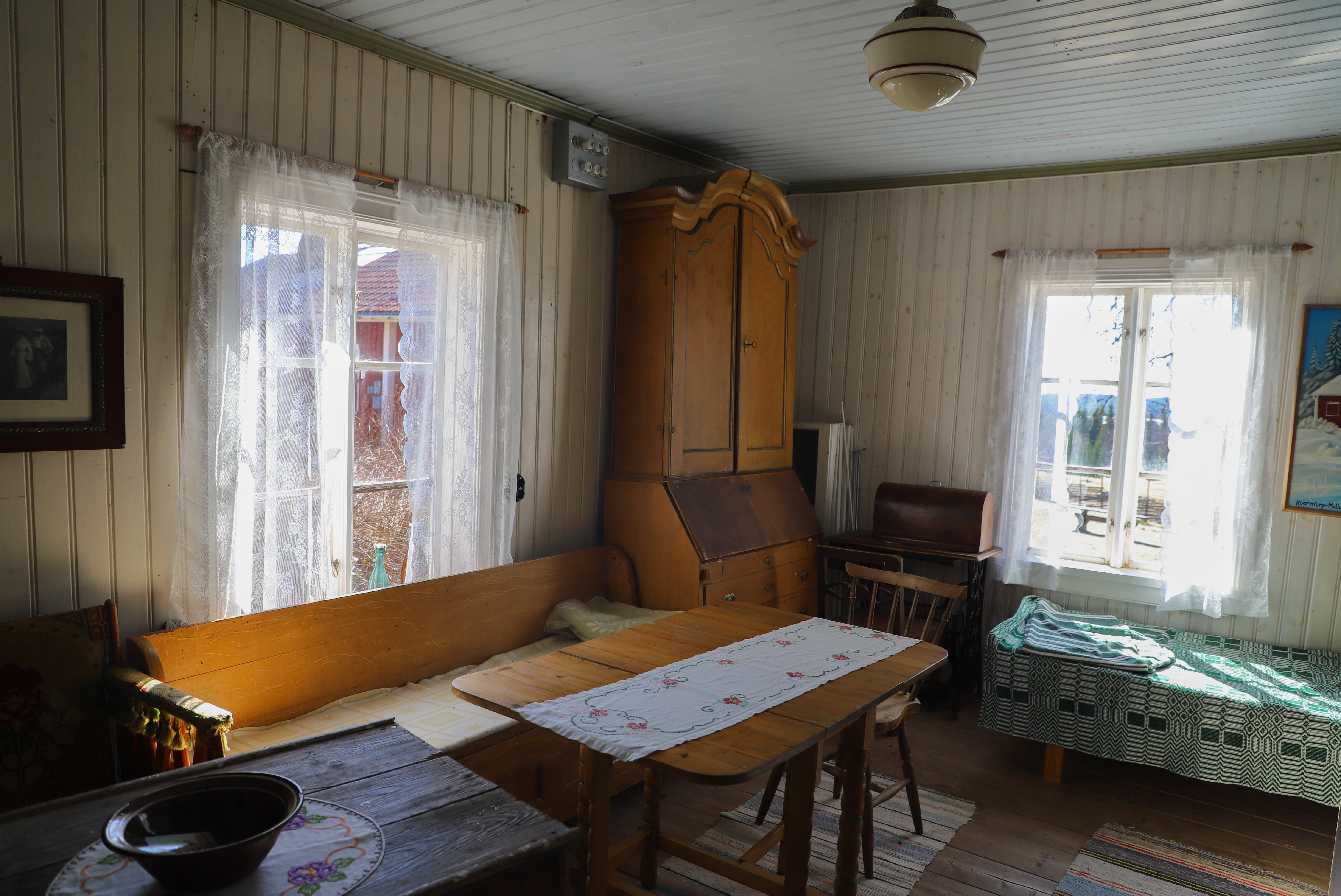 Interiör från den gamla drängstugan. Foto: Karin Skoglund