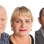 Thomas Hammarberg, ordförande i kommissionen, Soraya Post, ledamot i kommissionen och Stefano Kuzhicov, ledamot i kommissionen.