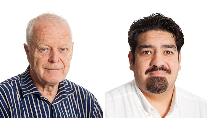 Thomas Hammarberg, ordförande i Kommissionen mot antiziganism och Erland Kaldaras, ledamot i Kommissionen mot antiziganism